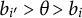 b Subscript i prime Baseline greater than theta greater than b Subscript i