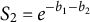 upper S 2 equals e Superscript minus b 1 minus b 2