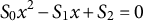 upper S 0 x squared minus upper S 1 x plus upper S 2 equals 0