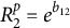 upper R 2 Superscript p Baseline equals e Superscript b 12