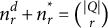 n Subscript r Superscript d Baseline plus n Subscript r Superscript asterisk Baseline equals StartBinomialOrMatrix StartAbsoluteValue upper Q EndAbsoluteValue Choose r EndBinomialOrMatrix