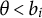 theta less than b Subscript i