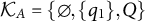 script upper K Subscript upper A Baseline equals StartSet normal empty set comma StartSet q 1 EndSet comma upper Q EndSet