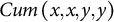 upper C u m left parenthesis x comma x comma y comma y right parenthesis
