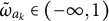 omega overtilde Subscript a Sub Subscript k Baseline element of left parenthesis negative infinity comma 1 right parenthesis