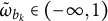 omega overtilde Subscript b Sub Subscript k Baseline element of left parenthesis negative infinity comma 1 right parenthesis