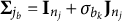 bold upper Sigma Subscript j Sub Subscript b Baseline equals bold upper I Subscript n Sub Subscript j Baseline plus sigma Subscript b Sub Subscript k Baseline bold upper J Subscript n Sub Subscript j