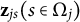 bold z Subscript j s Baseline left parenthesis s element of normal upper Omega Subscript j Baseline right parenthesis