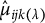 ModifyingAbove mu With caret Subscript i j k left parenthesis lamda right parenthesis