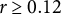 r greater than or equals 0.12
