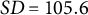 upper S upper D equals 105.6