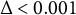 normal upper Delta less than 0.001