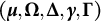 left parenthesis bold italic mu comma bold upper Omega comma bold upper Delta comma bold italic gamma comma bold upper Gamma right parenthesis