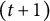 left parenthesis t plus 1 right parenthesis