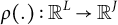 rho left parenthesis period right parenthesis colon double struck upper R Superscript upper L Baseline right arrow double struck upper R Superscript upper J