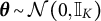 bold italic theta tilde script upper N left parenthesis 0 comma double struck upper I Subscript upper K Baseline right parenthesis