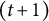 left parenthesis t plus 1 right parenthesis
