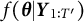 f left parenthesis bold italic theta vertical bar bold italic upper Y Subscript 1 colon upper T Sub Superscript prime Subscript Baseline right parenthesis