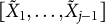 left bracket upper X overtilde Subscript 1 Baseline comma ellipsis comma upper X overtilde Subscript j minus 1 Baseline right bracket