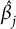 ModifyingAbove beta With caret Subscript j
