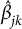 ModifyingAbove beta With caret Subscript j k
