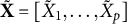 bold upper X overtilde equals left bracket upper X overtilde Subscript 1 Baseline comma ellipsis comma upper X overtilde Subscript p Baseline right bracket