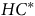 upper H upper C Superscript asterisk