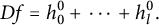 upper D f equals h 0 Superscript 0 Baseline plus midline horizontal ellipsis plus h Subscript l Superscript 0 Baseline period