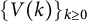 left brace upper V left parenthesis k right parenthesis right brace Subscript k greater than or equals 0