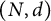 left parenthesis upper N comma d right parenthesis