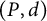 left parenthesis upper P comma d right parenthesis
