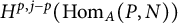 upper H Superscript p comma j minus p Baseline left parenthesis hom Subscript upper A Baseline left parenthesis upper P comma upper N right parenthesis right parenthesis