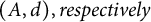 left parenthesis upper A comma d right parenthesis comma r e s p e c t i v e l y