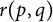 r left parenthesis p comma q right parenthesis