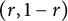 left parenthesis r comma 1 minus r right parenthesis