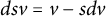 d s v equals v minus s d v