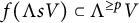 f left parenthesis normal upper Lamda s upper V right parenthesis subset of normal upper Lamda Superscript greater than or equals p Baseline upper V
