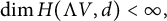 dimension upper H left parenthesis normal upper Lamda upper V comma d right parenthesis less than infinity comma