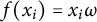 f left parenthesis x Subscript i Baseline right parenthesis equals x Subscript i Baseline omega