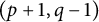 left parenthesis p plus 1 comma q minus 1 right parenthesis