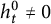 h Subscript t Superscript 0 Baseline not equals 0