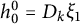h 0 Superscript 0 Baseline equals upper D Subscript k Baseline xi 1