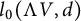 l 0 left parenthesis normal upper Lamda upper V comma d right parenthesis