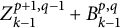 upper Z Subscript k minus 1 Superscript p plus 1 comma q minus 1 Baseline plus upper B Subscript k minus 1 Superscript p comma q