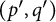 left parenthesis p prime comma q Superscript prime Baseline right parenthesis