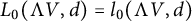 upper L 0 left parenthesis normal upper Lamda upper V comma d right parenthesis equals l 0 left parenthesis normal upper Lamda upper V comma d right parenthesis