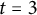t equals 3