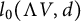 l 0 left parenthesis normal upper Lamda upper V comma d right parenthesis