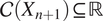 CXn plus 1 subset of or equal to double struck upper R