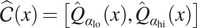 upper C ̂ x equals upper Q ̂ alpha loxQ ̂ alpha hix